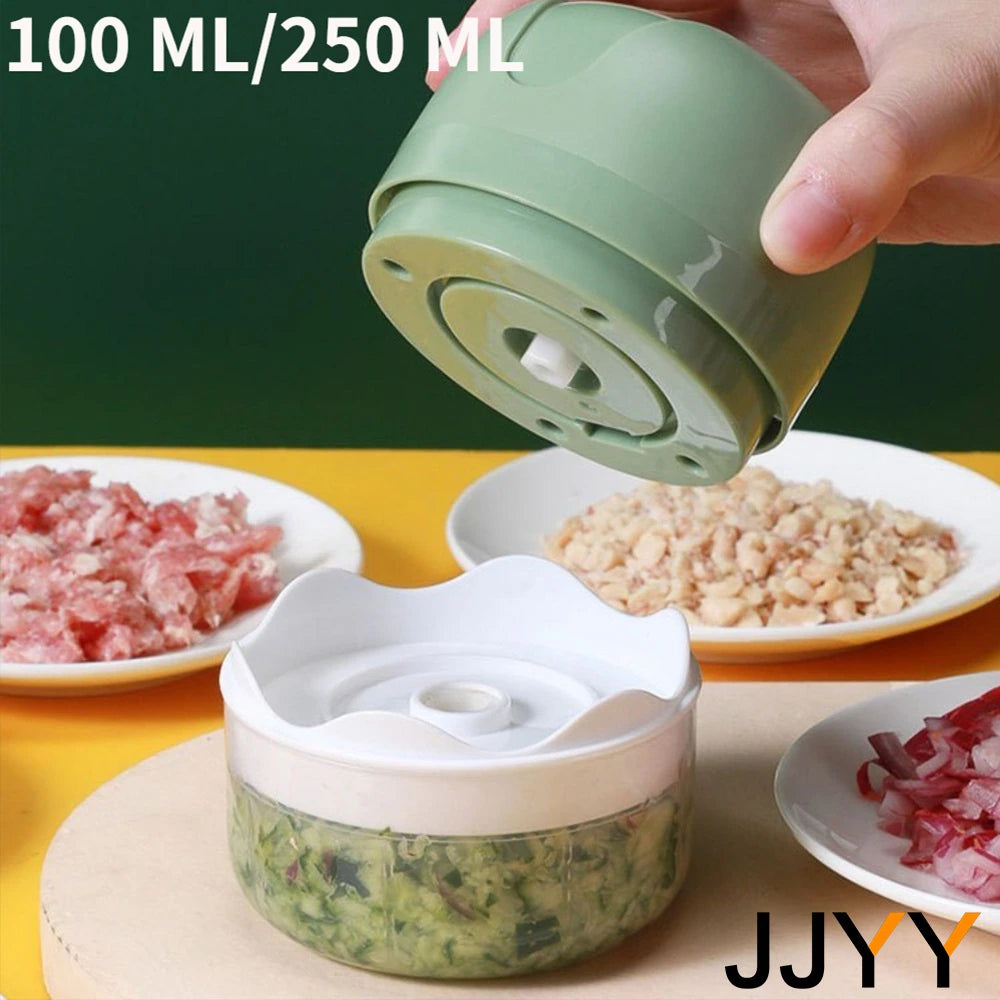 "Easy-Squeeze Electric Garlic Crusher - Powerful USB Food Processor for Quick and Effortless Garlic Chopping - Compact and Portable Kitchen Gadget"